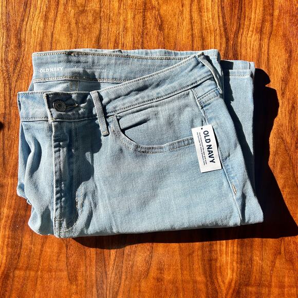 Old Navy Jeans Womens 12P Blue High-Waisted Wow Wide Leg Light Wash Denim NWT - Picture 4 of 5